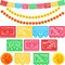 18 Feet Mexican Party Banners 40 Pieces Marigold Flowers (Orange, Yellow, Colorful)
